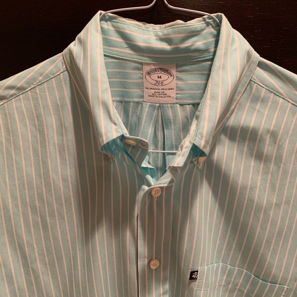 Brooks brothers teal striped button down - Picture 3 of 3